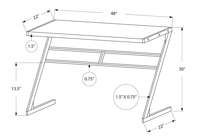 Matt 48\" Compact Office Desk - Espresso