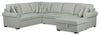 Scott Living Haven 3-Piece Right-Facing Chenille Fabric Sleeper Sectional with Storage Chaise - Seafoam Blue