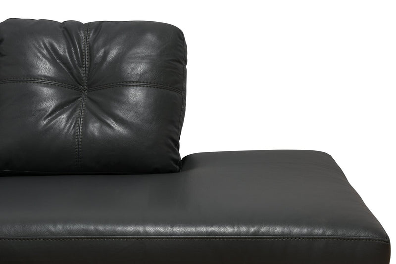 Made in Canada Addison 2-Piece Right-Facing Leather-Look Fabric Sectional with Removable Seat Cushions - Grey