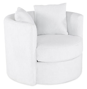 Petite Chenille Swivel Cuddler Chair - Plush Heaven