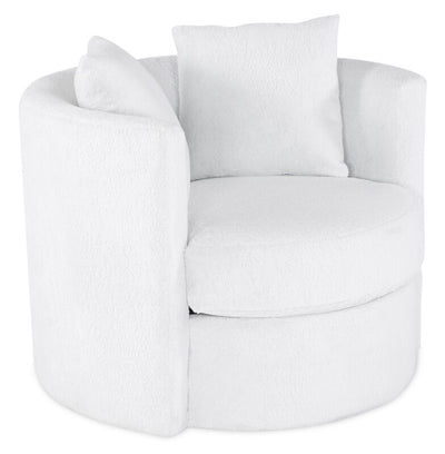 Petite Chenille Swivel Cuddler Chair - Plush Heaven 