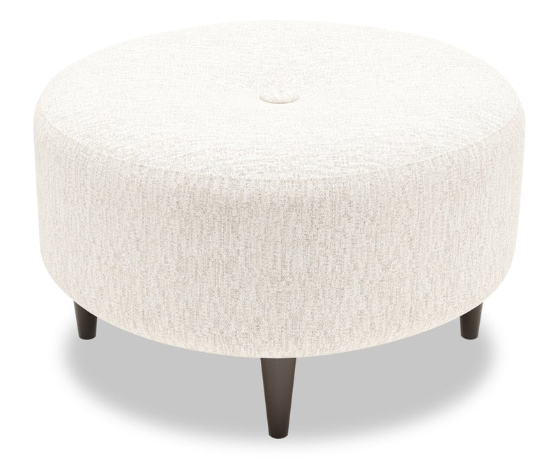 Made in Canada Customizable Sofa Lab The Curve 31\" Chenille Fabric Ottoman - Luxury Sand Beige