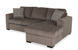 Legend 2-Piece Right-Facing Chenille Sleeper Sectional Sofa - Pewter