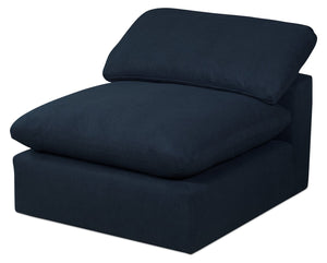 Eclipse Linen-Look Fabric Modular Corner Chair - Navy