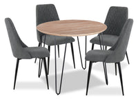 Miya 5-Piece Round Dining Package - Charcoal 