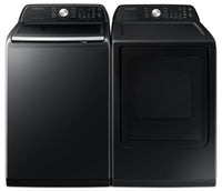 Samsung 5.3 Cu. Ft. Top-Load Washer and 7.4 Cu. Ft. Electric Dryer - Black Stainless 