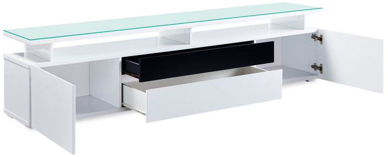 Adam 68\" Modern TV Stand with Storage and Cable Management for TVs up to 75\"- White