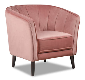 Brinley Velvet Accent Chair - Pink | Fauteuil d'appoint Brinley en velours - rose | BRINPKAC