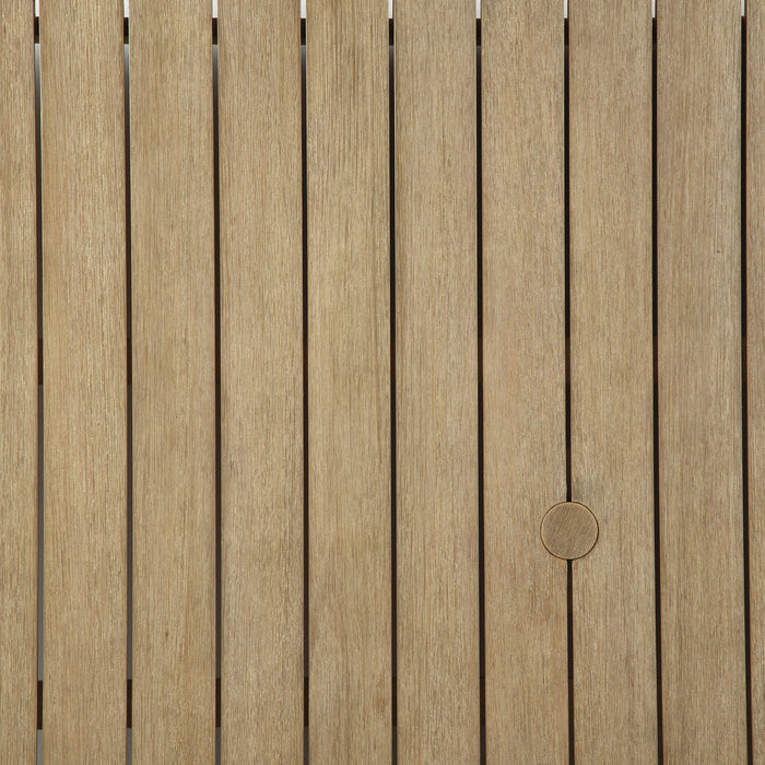 Juno Outdoor Patio Loveseat - Eucalyptus Wood & Nuvella Fabric, UV & Weather Resistant - Natural/Beige