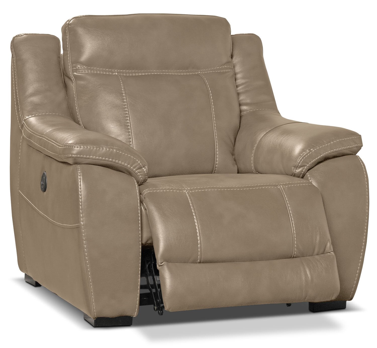 Novo LeatherLook Fabric Power Recliner Taupe The Brick