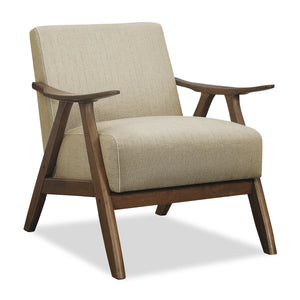 Kyra Linen-Look Fabric Accent Chair - Taupe