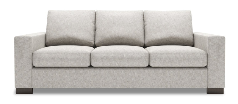 Made in Canada Customizable Sofa Lab Track 85\" Chenille Fabric Sofa Bed with Track Arms - Luxury Silver