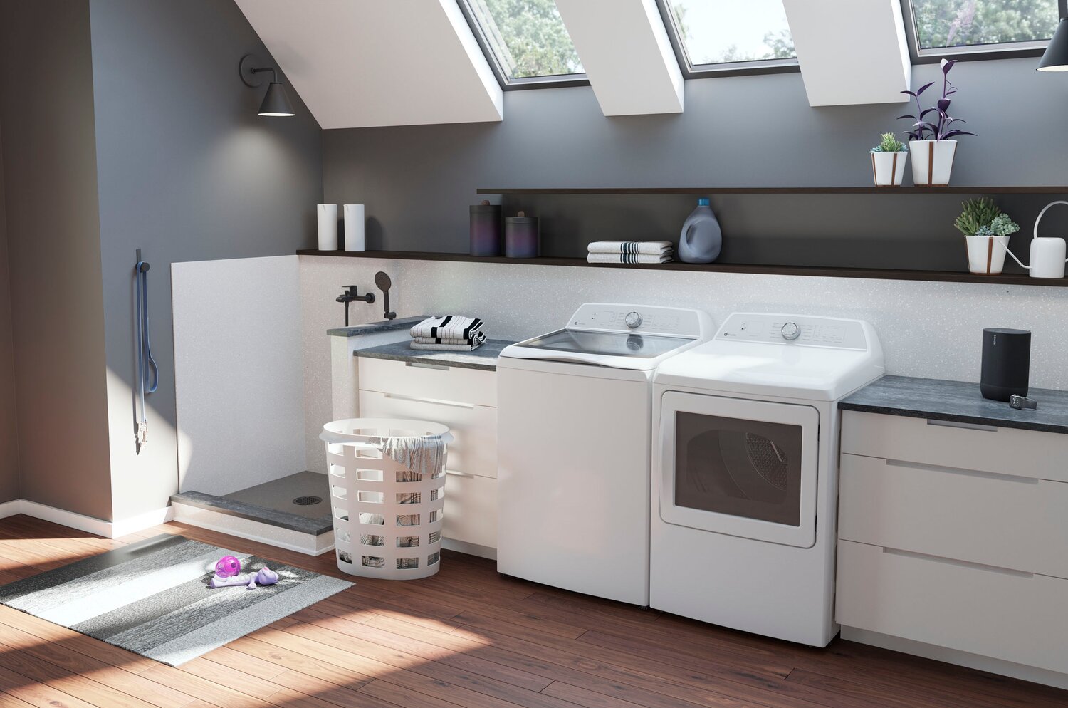Profile 5.8 Cu. Ft. Top Load Washer and 7.4 Cu. Ft. Electric Dryer The Brick