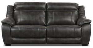 Novo Leather-Look Fabric Power Reclining Sofa - Grey | Sofa à inclinaison électrique Novo en tissu d'apparence cuir - gris | NOV2GYPS