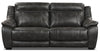 Novo Leather-Look Fabric Power Reclining Sofa - Grey