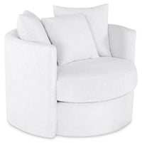 Midi Chenille Swivel Cuddler Chair - Plush Heaven 