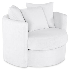 Midi Chenille Swivel Cuddler Chair - Plush Heaven
