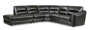 Romeo 4-Piece Genuine Leather Left-Facing Sectional - Grey