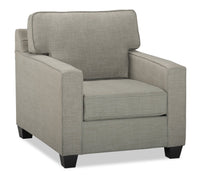 Sawyer Linen-Look Fabric Chair - Light Grey 