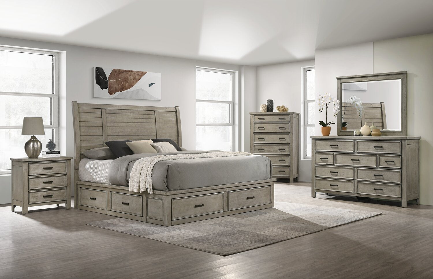 The brick queen storage bed sales