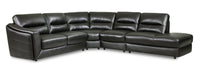 Romeo 4-Piece Genuine Leather Right-Facing Sectional - Grey 
