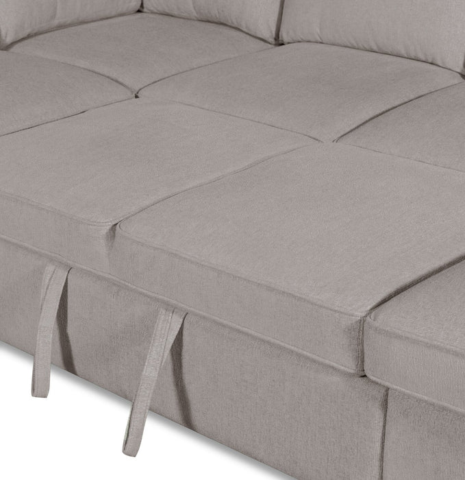 Scott Living Haven 3-Piece Right-Facing Chenille Fabric Sleeper Sectional with Storage Chaise - Grey