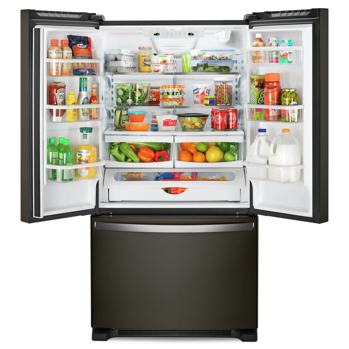 Whirlpool 33\" 22 Cu. Ft. Bottom-Mount Refrigerator - Black Stainless - WRFF5333PV