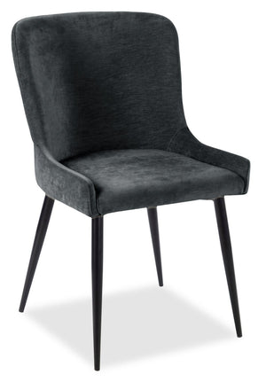 Lexi Dining Chair with Velvet-Look Fabric, Metal - Grey