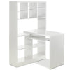 Mollie Reversible Desk with Bookcase - White 