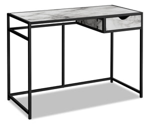 Everly Desk - White Marble-Look