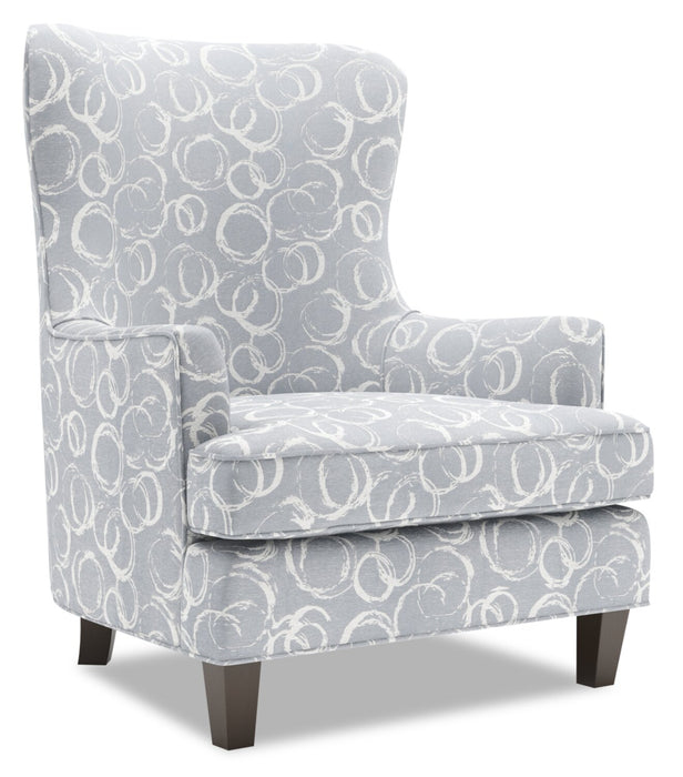 Made in Canada Sofa Lab Customizable Wingback 32\" Fabric Accent Chair - Alloy Multicolour