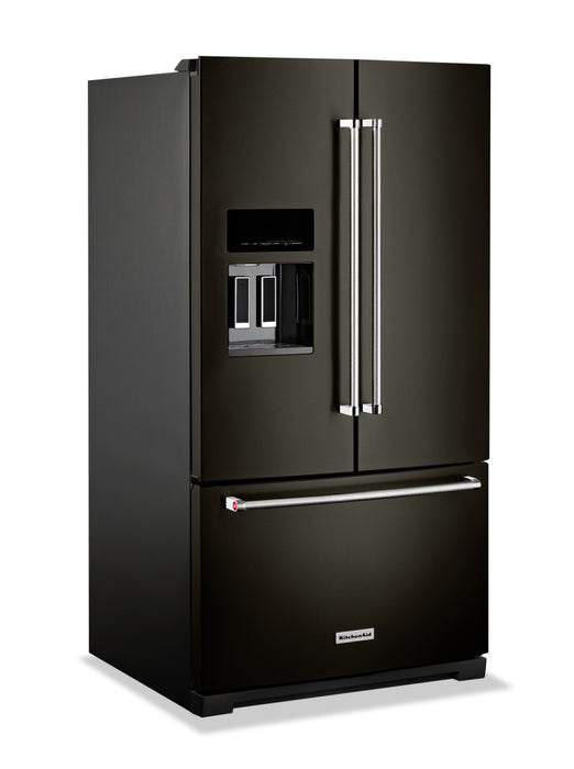 KitchenAid 36\" 26.8 Cu. Ft. French-Door Refrigerator - Black Stainless - KRFF577KBS