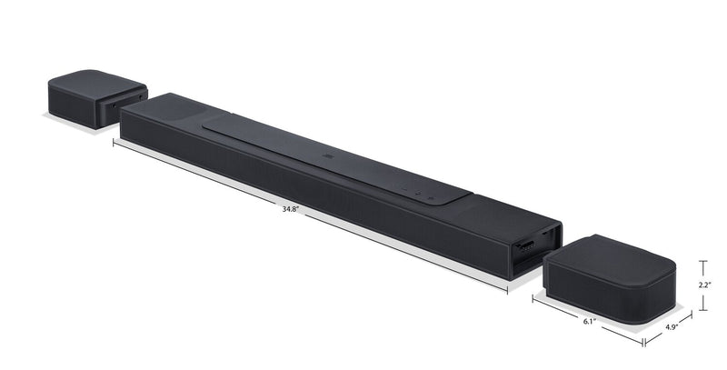 JBL 7.1.4 CH Dolby Atmos DTS:X Soundbar with Wireless Subwoofer and Detachable Surround Speakers (JBLBAR1000PROBLKAM)