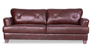 Vita 100% Genuine Leather Sofa - Brown