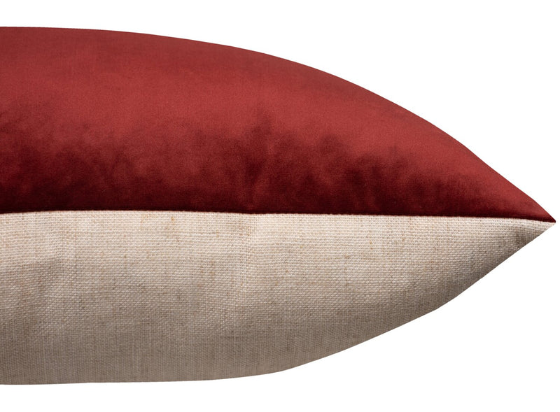 Velvet-Look Accent Pillow - Red 