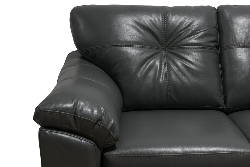 Made in Canada Addison 2-Piece Right-Facing Leather-Look Fabric Sectional with Removable Seat Cushions - Grey