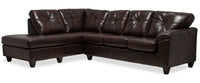 Made in Canada Addison 2-Piece Left-Facing Faux Leather Sectional with Removable Seat Cushions - Brown 