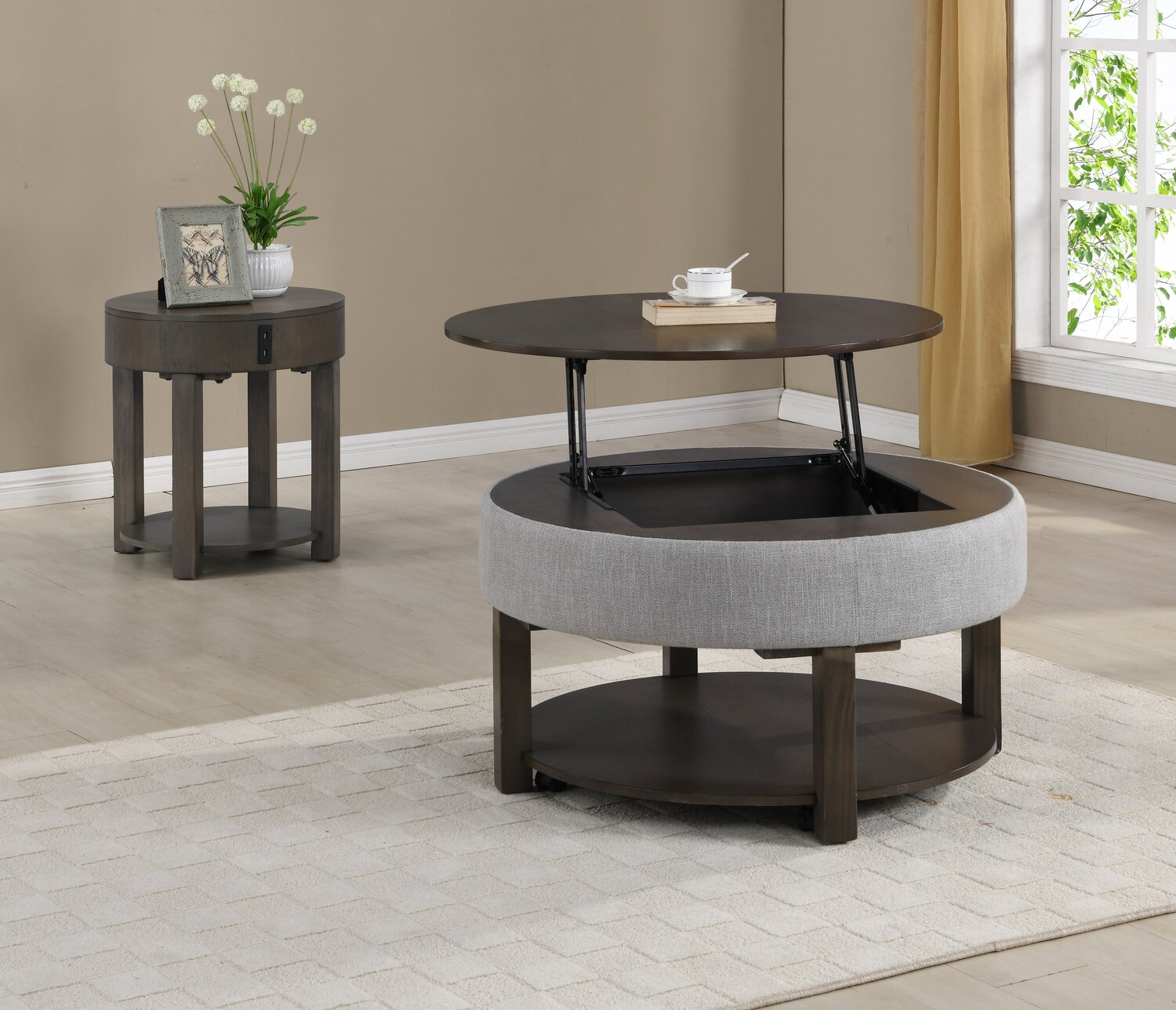 The brick round coffee table discount