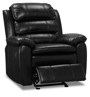 Adam Leather-Look Fabric Glider Recliner - Black | Fauteuil coulissant inclinable Adam en tissu d'apparence cuir - noir | ADA2BKRC
