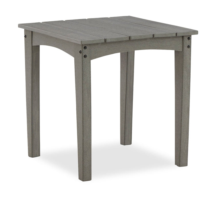 Cape Outdoor Patio End Table - 21\"W, High Density Plastic, UV & Weather Resistant - Grey