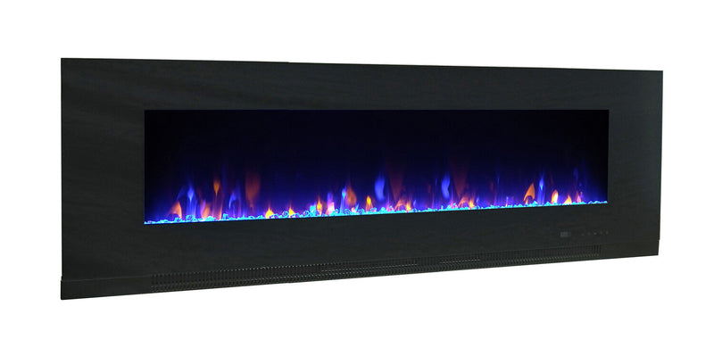 Billy 50\" Modern Wall Mounted Electric Fireplace - Black