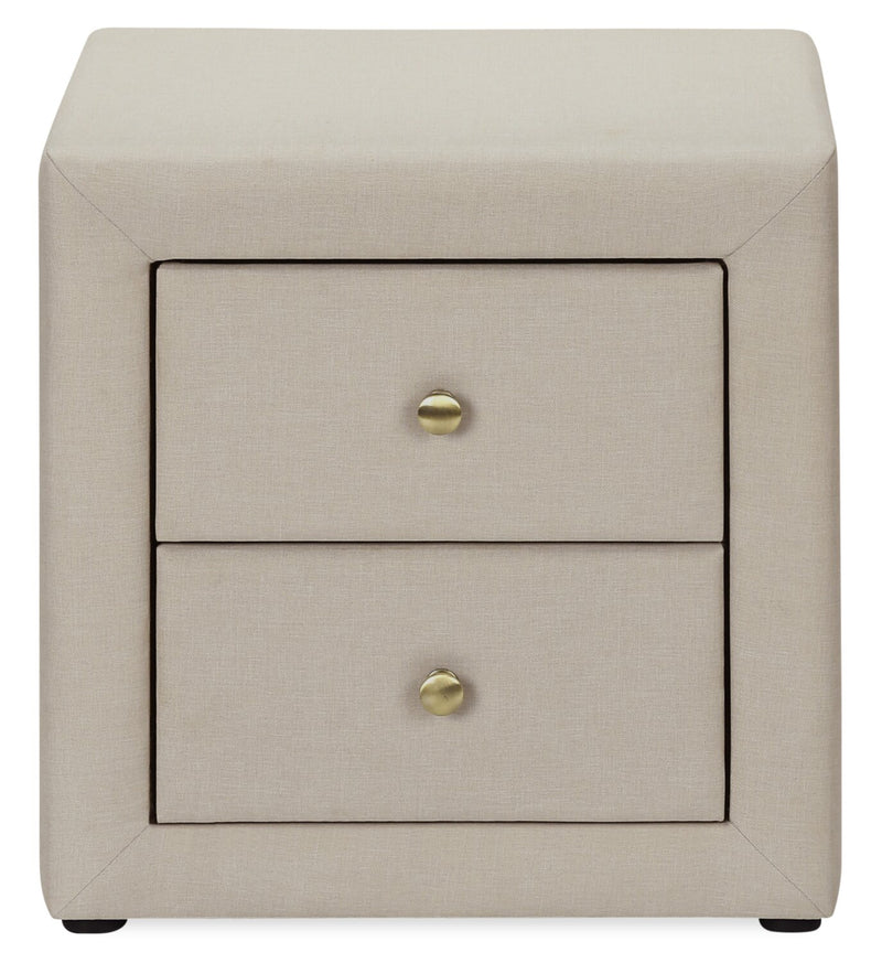 Zara Bedside 2Drawer Nightstand, 20.5"W x 20.8"H Beige The Brick