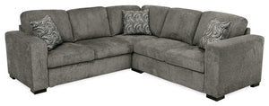 Izzy 2-Piece Chenille Sectional with Right-Facing Corner Sofa - Pewter | Sofa sectionnel Izzy 2 pièces en chenille avec sofa en coin de droite - étain | IZPWRCS2