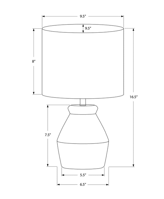 17\" Cream Ceramic Linen Drum Shade Table Lamp
