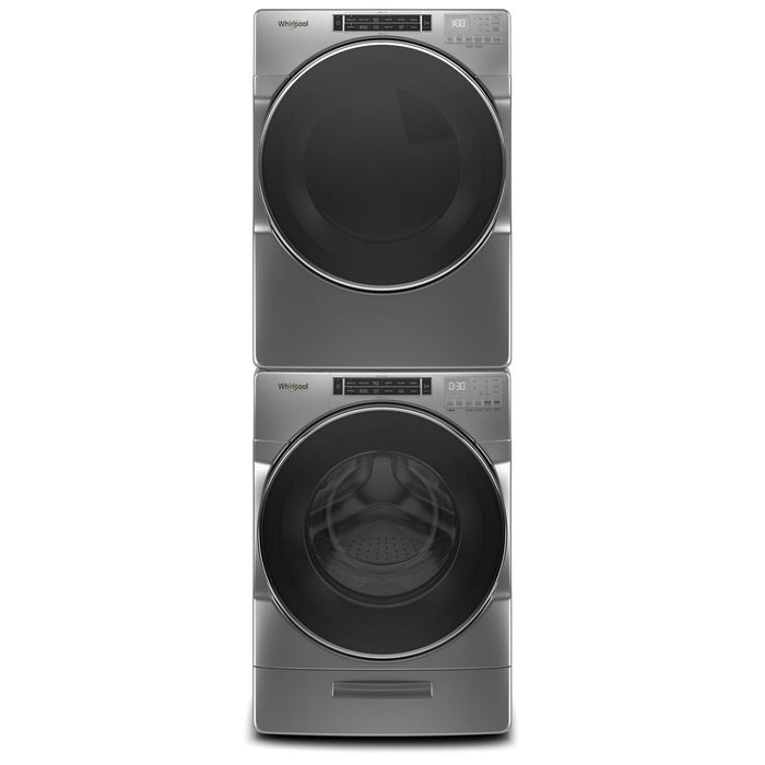Whirlpool 5.8 Front-Load Washer and 7.4 Cu. Ft. Electric Dryer with Steam – Chrome Shadow 