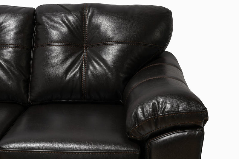 Made in Canada Addison 2-Piece Left-Facing Faux Leather Sectional with Removable Seat Cushions - Blackberry