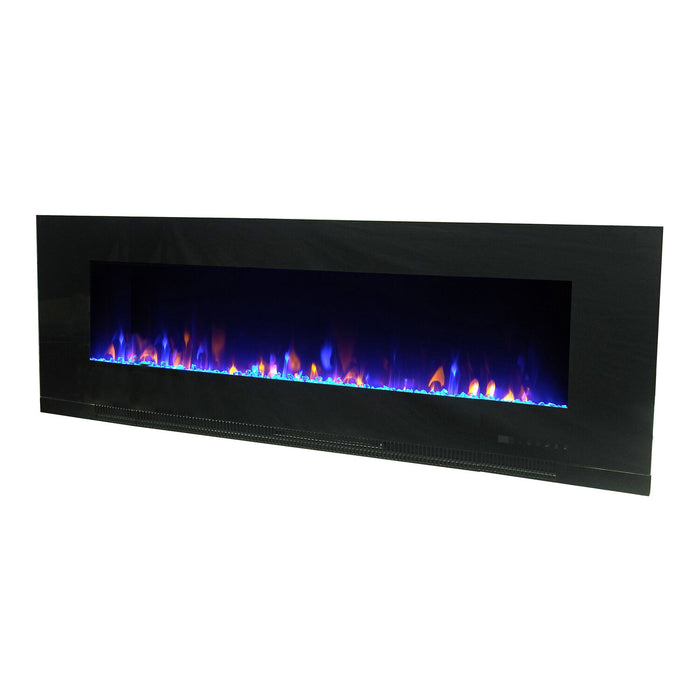 Billy 60\" Modern Wall Mounted Electric Fireplace - Black