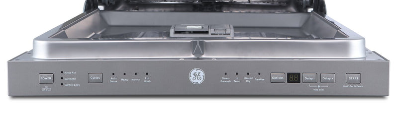 GE 24\" 52 dBA Built-In Top-Control Dishwasher with Steam Pre-Wash - Stainless - GBP534SSPSS
