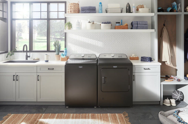 Maytag 5.4 Cu. Ft. Pet Pro Top-Load Washer and 7 Cu. Ft. Electric Dryer - Volcano Black