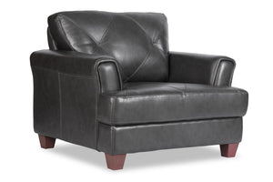 Vita 100% Genuine Leather Chair - Charcoal